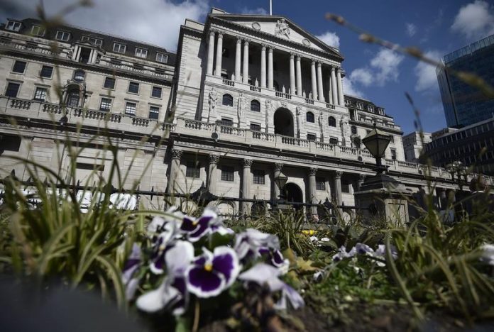 A general view shows the Bank of England in the City of London