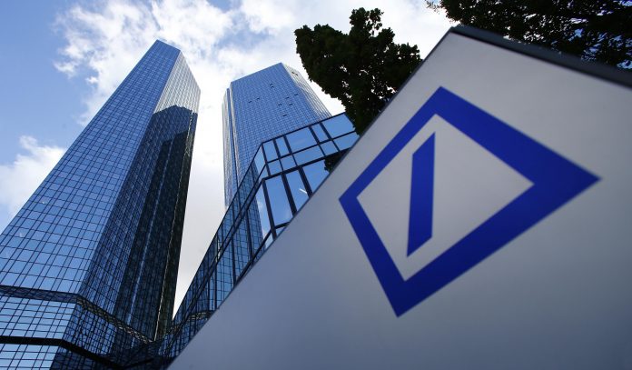 The headquarters of Deutsche Bank are pictured in Frankfurt