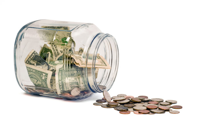 Money Jar Spill