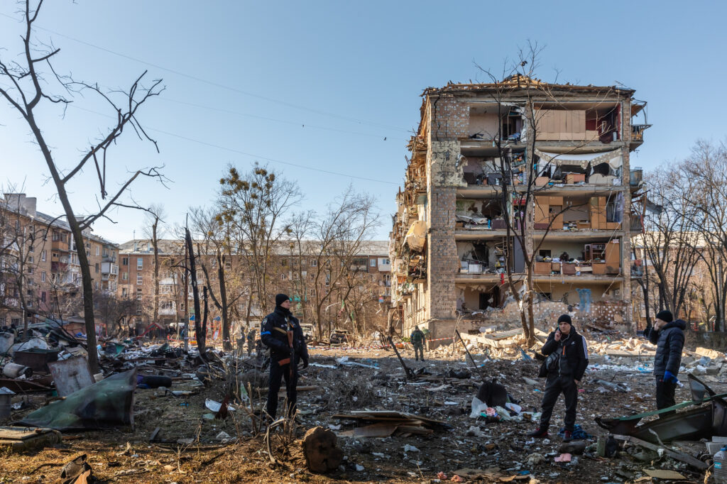 Megrongált épületek Ukrajna fővárosában, Kijevben (Forrás: Depositphotos)